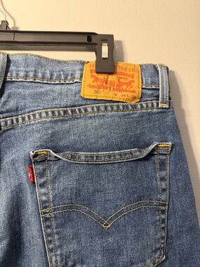 Levi's Men's Straight Jeans - Light Blue with Tan Patch